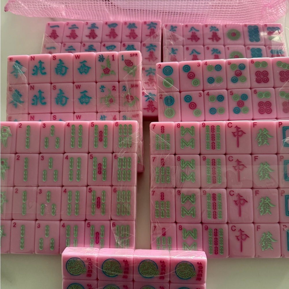 Pink Mahjong Tile Set